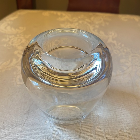 Hand blown Polish crystal two-way vase, votive, beautiful form, no chips, cracks - Picture 1 of 12